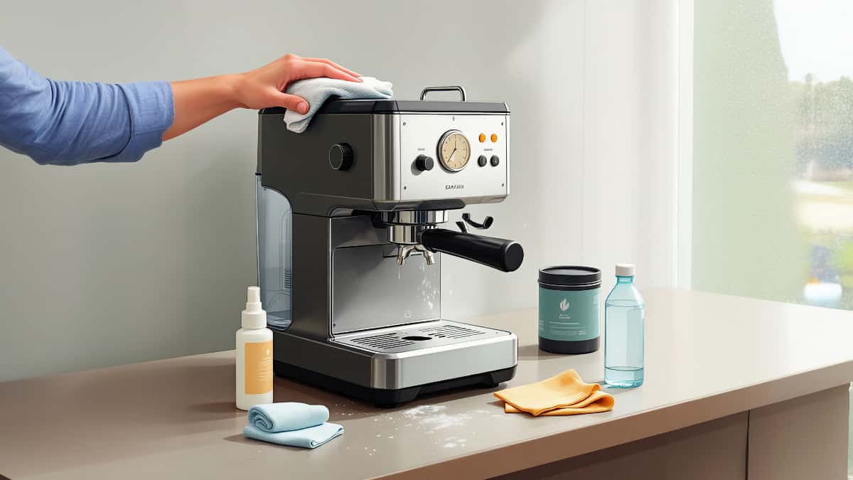 Nettoyage initial et installation d'une machine espresso