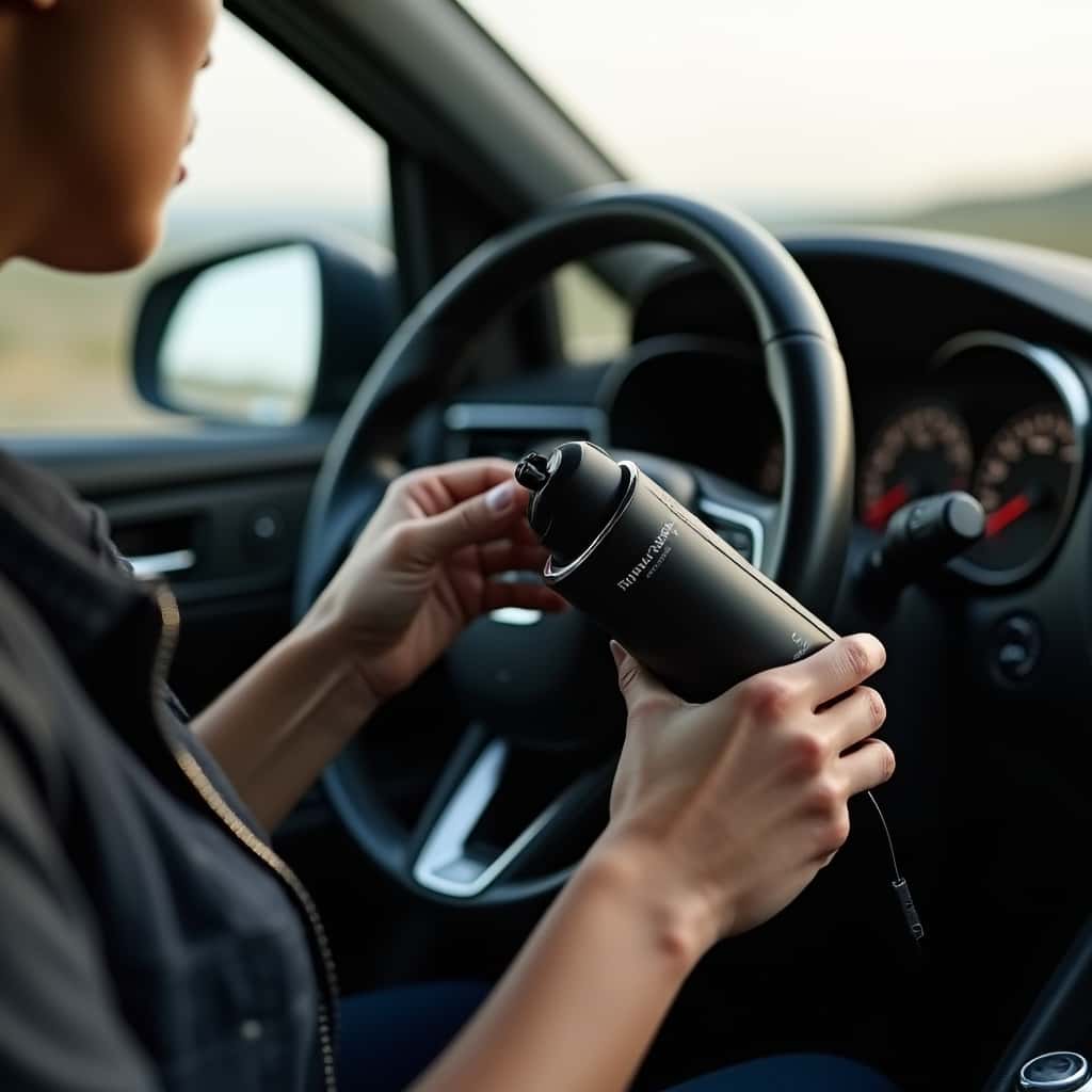 Cafetière 12V branchée dans une voiture