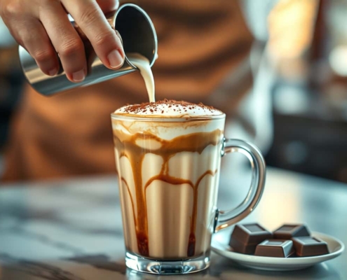 Mocaccino, une boisson gourmande qui allie café, chocolat et lait moussé