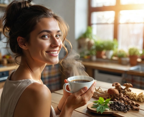 Café adaptogène, enrichi en extraits de plantes ou de champignons