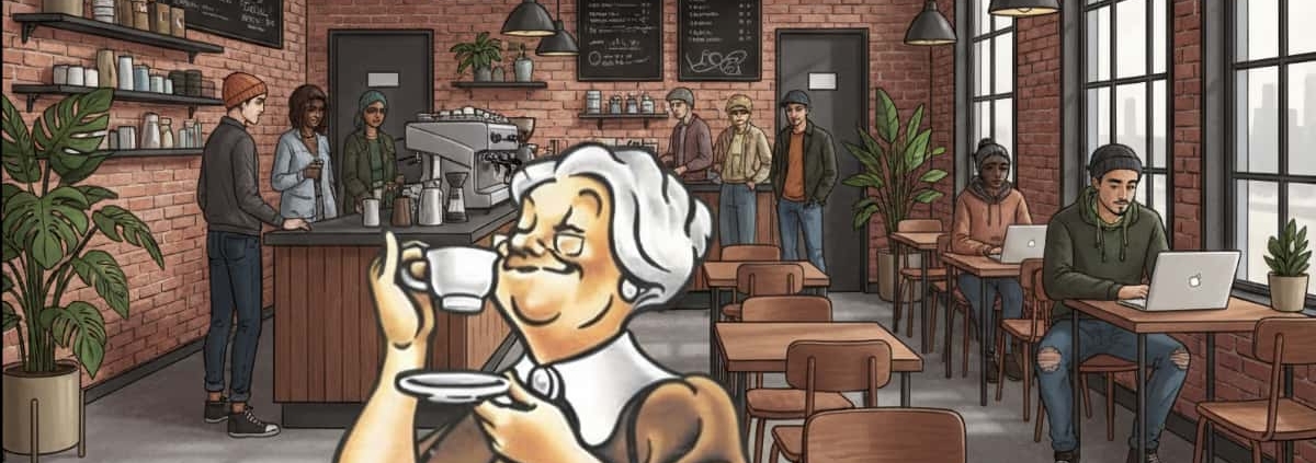 Grand Mère sait faire un bon café