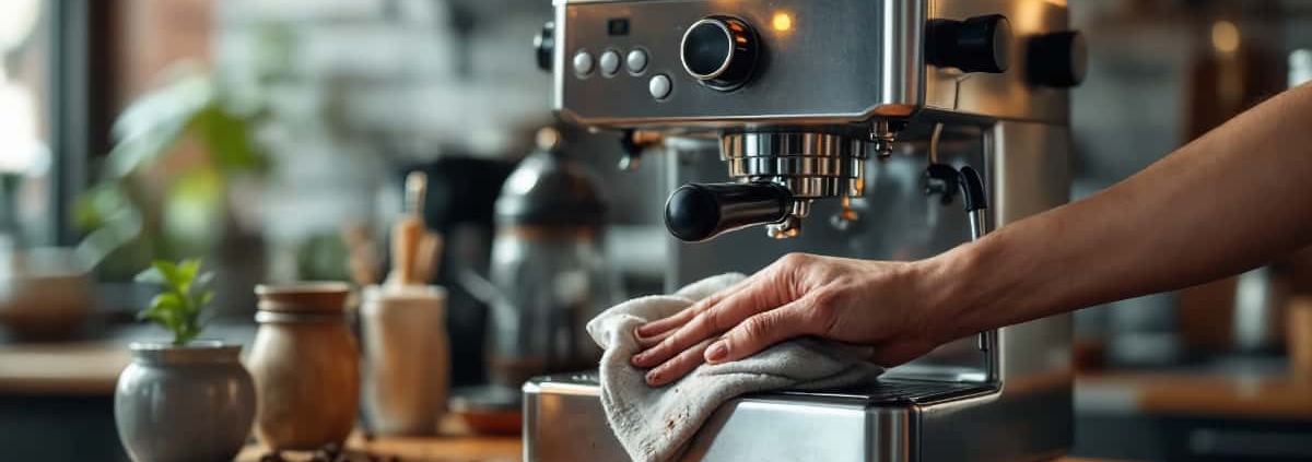 Nettoyage d’une machine à café professionnelle avec accessoires et produits adaptés