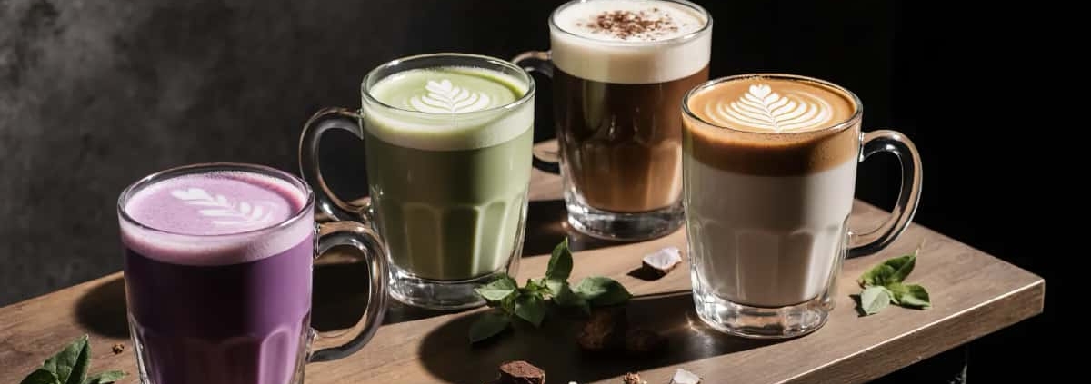 Cafés gourmands végétaux : Ube, pandan, taro, laits végétaux et lattes exotiques
