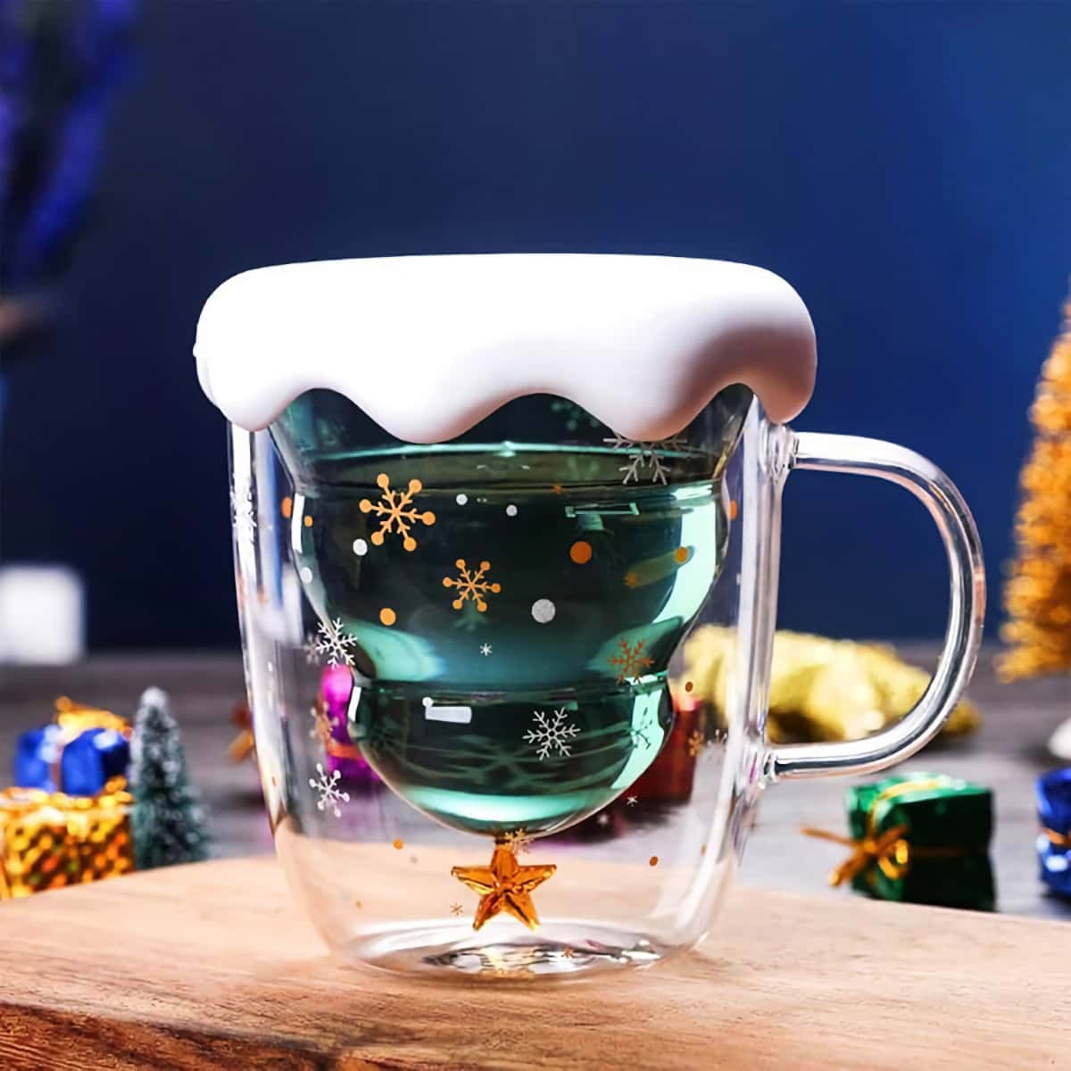 Tasse de Noël en verre double paroi