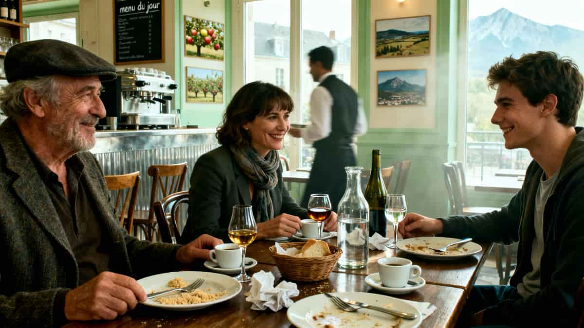 Fin de repas au café arrosé d'un pousse-cafés