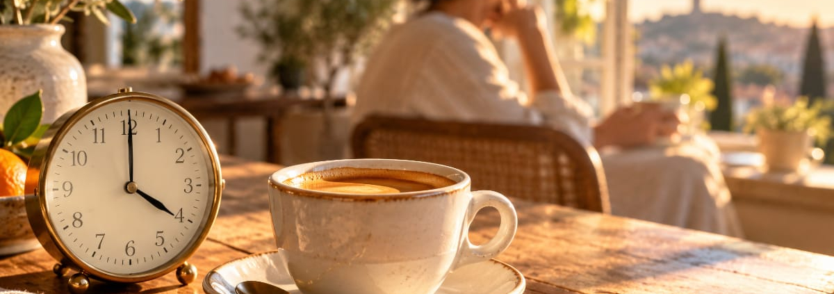 À quelle heure arrêter le café avant de dormir ? Espresso, filtre ou grand gobelet : calculez votre heure limite selon votre coucher.